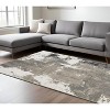 Ivory Black and Gray Abstract Power Loom Area Rug - 2 of 4