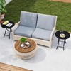ResenkosSofa Table, End Table, Side Table,18 Inch Folding Side Table Patio Round Compact Coffee Table-Black - 4 of 4