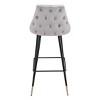 29.5" Luxe Velvet Barstool Gray - ZM Home - 2 of 4