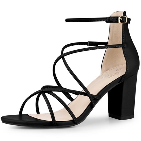 Perphy Crisscross Strappy Strap Chunky Heels Sandals For Women