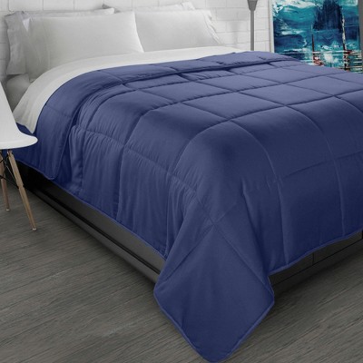 Navy Twin Microfiber Down-Alternative Comforter
