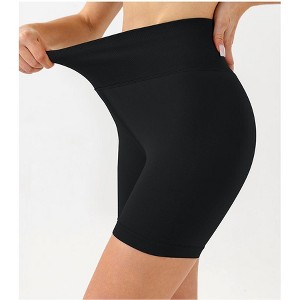 Womens Shorts High Waist Athletic Seamless Booty Lifting Bike Yoga Shorts - 1 of 3