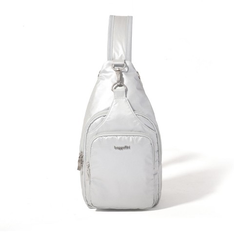 Baggallini Women's Central Park Sling Bag - Silver Metallic