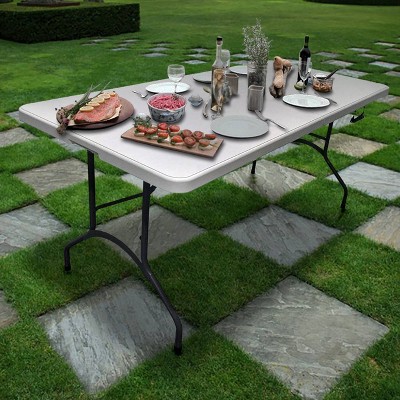 20" x 48" Folding Table Black - Plastic Dev Group