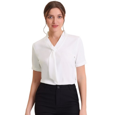 Ladies white hotsell blouse short sleeve