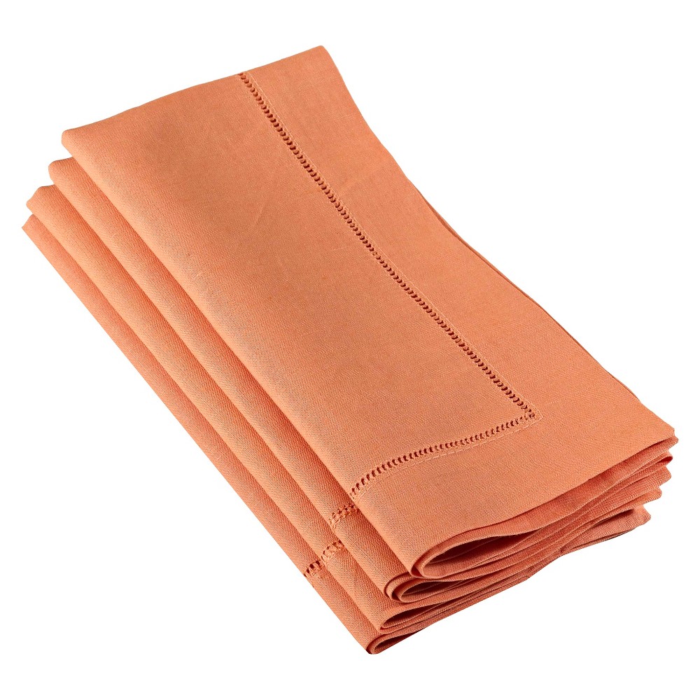 Photos - Tablecloth / Napkin Hemstitched Dinner Napkins Persimmon (Set of 4)