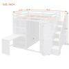 TIRAMISUBEST Full Size Loft Bed with Desk, Multi-functional Bed Frame with Storage Staircase, Shelves & Hidden Wardrobe - 3 of 4