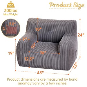 NicBex Tufted Bean Bag Sofa Chair Soft Stuffed Filling for Living Room or Bedroom Accent,Family Room or Kids' Space - 1 of 4