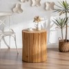 Retro Fashion Style Cylindrical Side Table with Vertical Texture Relief Design,Suitable for Living Room,Office,and Dining Room - 2 of 4