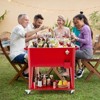 Costway 80-Quart Rolling Patio Cooler on Wheels with Side Handles Storage Shelf Cap Catcher Gray/Red - 4 of 4