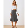 INSPIRE CHIC Women's High Waist Fishtail Ruffle Denim Jean Skirt - 2 of 4