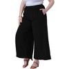 Agnes Orinda Women's Plus Size Wide Leg High Rise Casual Flowy Palazzo Pants With Pockets - 2 of 4