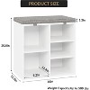 Shoe Bench with Padded Seat, Shoe Storage Bench w/Adjustable Shelves & Side Pockets, 5 Cubes Storage Organizer for Entryway, Porch, Mudroom - 2 of 4