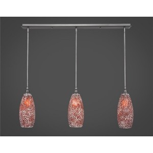 Toltec Lighting Any 3 - Light Chandelier in  Brushed Nickel with 5.5" Red Fusion Shade - 1 of 1