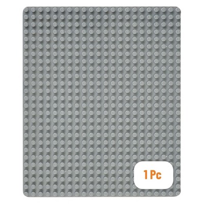 Strictly Briks Large Building Brick Baseplate - Compatible with All Major Brands - Large Pegs for Toddlers - Light Gray - 15" x 10.5"