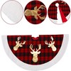 Black Red Buffalo Plaid Tree Skirt 48in Christmas Tree Skirts - 3 of 4