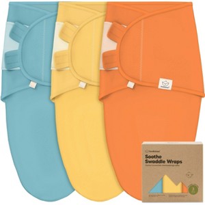 KeaBabies 3pk Organic Baby Swaddle Sleep Sacks, Newborn Baby Swaddles Wrap 0-3 Months, Ergonomic Wearable Swaddle Blanket - 1 of 4