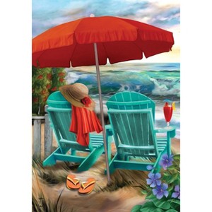 Briarwood Lane Beach Life Summer Garden Flag Nautical Adirondack Chairs 18" x 12.5" - 1 of 4