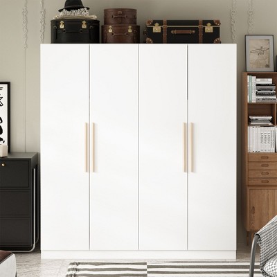 FUFU&GAGA Contemporary 4 Door Wardrobe Multi Storage Compartment Bedroom Storage Armoire
