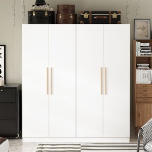 FUFU&GAGA Contemporary 4 Door Wardrobe Multi Storage Compartment Bedroom Storage Wardrobe - 1 of 4