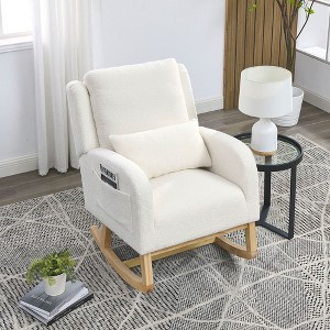 Rocking Chair Nursery, Upholstered Accent Rocker Glider Chair for Nursery, Rocker Chair with Armchair for Living Room, Bedroom and Playroom - 1 of 4