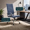 LeisureMod Benmar Modern High Back Leather Office Chair with Adjustable Height, Swivel Base, Ergonomic Design for Home Office, Study, or Workspace - 3 of 4