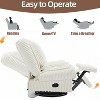 ORRD 360° Swivel Recliner Chair with Footrest, Beige Corduroy Glider Rocking Armless Sofa for Small Spaces, Manual Adjustable Backrest - 2 of 4