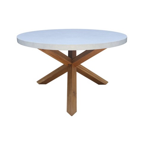 International Concepts Teak Round Outdoor Patio Dining Table With ...