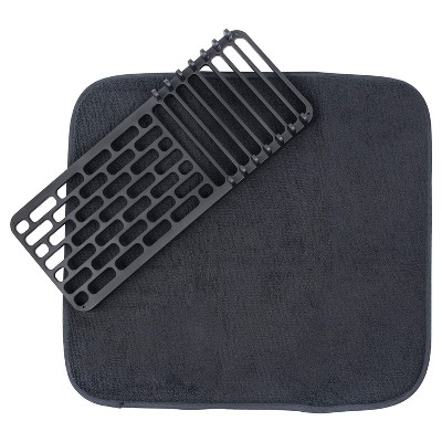 Cuisinart Dish Drying Mat With Rack Gray 16x18 New