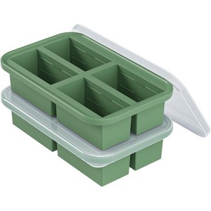 Silicone Freezer Trays with Lid, Easy-Release Reusable Soup Containers for Freezing Broths, Sauces, and Leftovers - 1 of 4