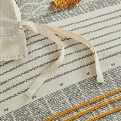 Gray and Yellow Cotton Full/Queen Duvet Cover Set