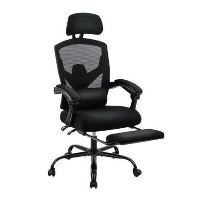 CAVINAS Ergonomic Office Chair with Retractable Foot Rest, High Back Mesh Desk Chair with Adjustable Headrest & Lumbar Pillow, Computer Desk Chair