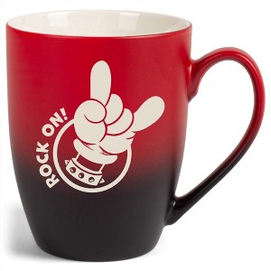 100 North Heavy Metal 10 Ounce Red and Black Two Toned Ombre, Comfortably Fits Your Hands, Ceramic Tea Coffee Cup Mug, Rock On! - 1 of 1