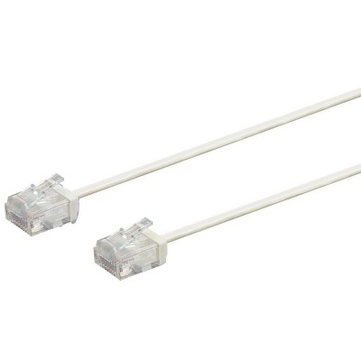 Monoprice Micro SlimRun Cat6 Ethernet Patch Cable - 50 Feet - Whiite, Stranded, 550MHz, UTP, Pure Bare Copper Wire, 32AWG