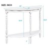 Hostack 42'' Retro Curved Console Table with Cloud Design Top and Open Shelf Solid Wood Frame and Legs, Milk White - 3 of 4