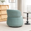 SEYNAR Contempoary Velvet 360 Degree Swivel Round Accent Chair with Metal Base - 3 of 4