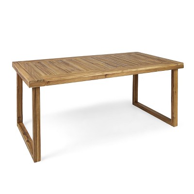 NicBex Outdoor Dining Table for 6 People Patio Rectangle Acacia Wood Table 69in x 35.5in x 29.5in