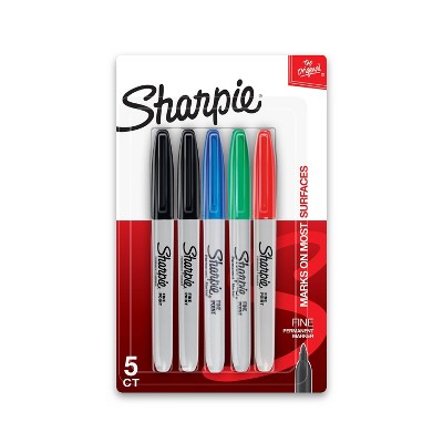 Sharpie 5pk Permanent Markers Fine Tip Multicolored: Art & Stationery, Office Supplies, Sharpie Pen, Green Sharpie