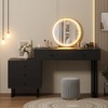 White Vanity Desk with Mirror and Lights, Small Makeup Vanity with 5 Drawers for Bedroom - 2 of 4
