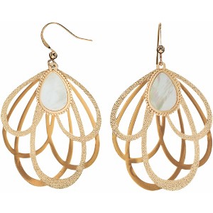 Pavilion Gift Company - Gold Petal - Mother of Pearl Earrings - Earrings - 1 of 4