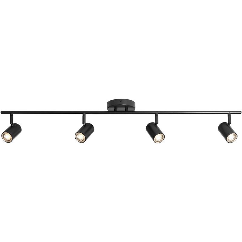 Pro Track Vester 4-Head LED Ceiling or Wall Track Light Fixture Kit Spot Light Dimmable Directional Adjustable Black Modern Kitchen Bathroom 40" Wide, 1 of 8