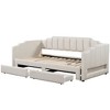 Whisen Twin XL Upholstered Daybed with 2 Storage Drawers, Extendable to King - 4 of 4