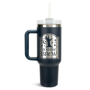 100 North Zombie Brew RIP Tombstone Halloween Wrap-Around 40 Oz. Stainless Steel Water Bottle Coffee Mug, Spill & Leak Resistant, Travel Tumbler with - 1 of 4