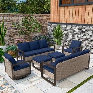 UPTIOT 6-Piece Outdoor Patio Conversation Set - 1 of 4