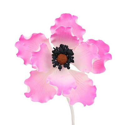 O'Creme Pink Anemone Gumpaste Flowers, Set of 6