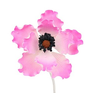 O'Creme Pink Anemone Gumpaste Flowers, Set of 6 - 1 of 2