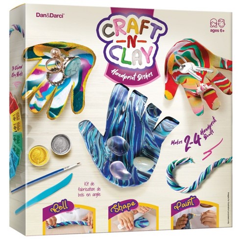 Craft -n- Clay Handprint Dishes- Craft Kit For Kids, Birthday Gifts For ...