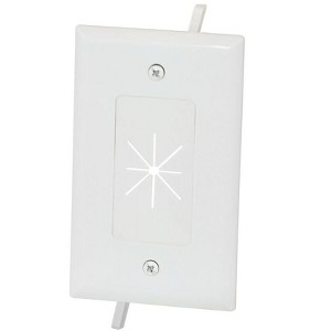 Monoprice Cable Plate with Flexible Opening, 1-Gang, White - 1 of 1