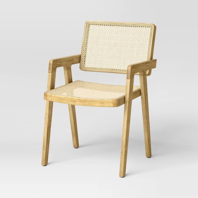 Wood Framed Woven Panel Dining Chair - Threshold™, 1 of 7