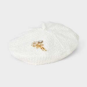 Pearl Embellished Beret Hat - A New Day™ - 1 of 4